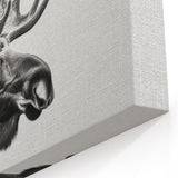 Black & White Moose Portrait - Elegant Wildlife Canvas & Art Prints