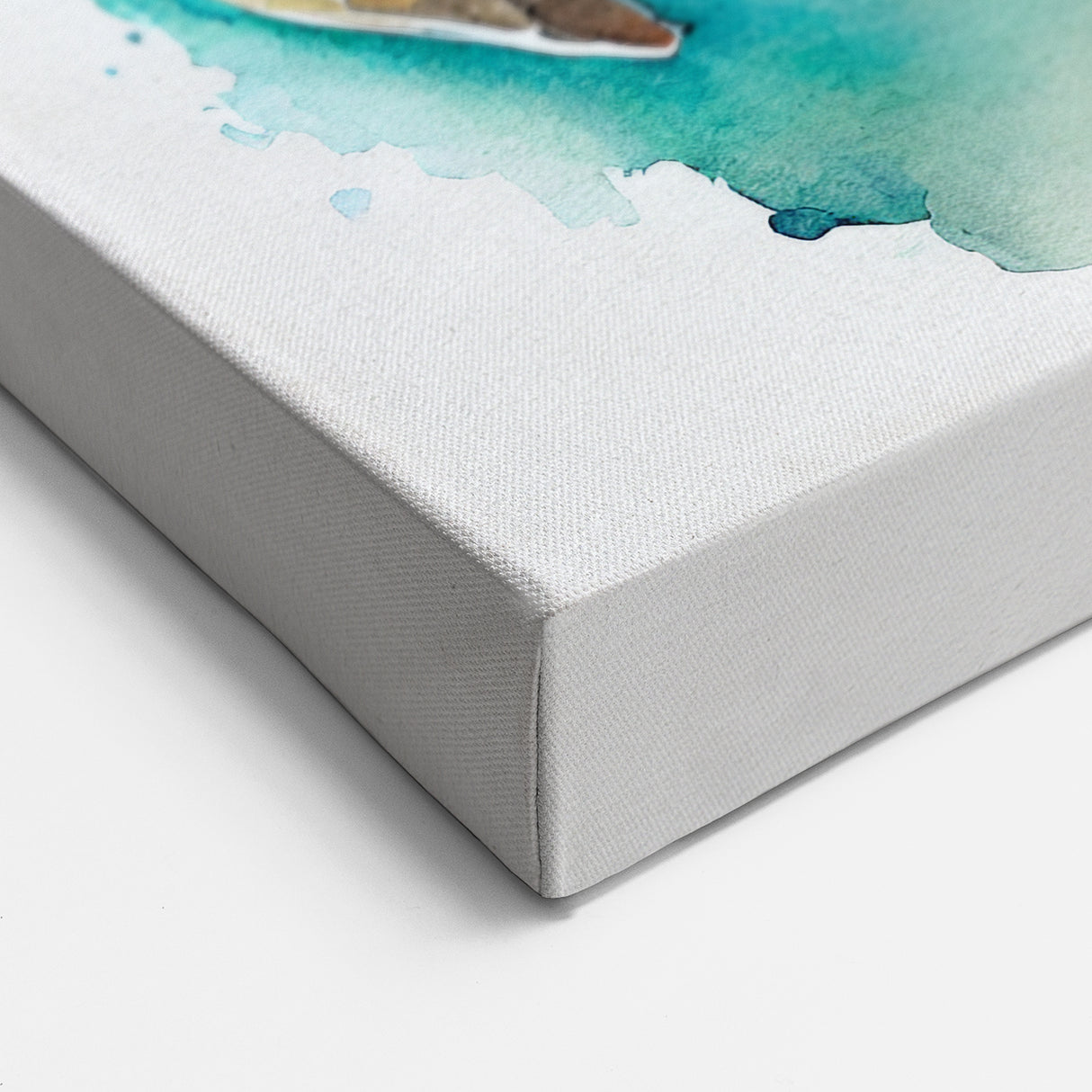 Vibrant Green Turtle Wall Art - Watercolor Marine Life Canvas Print