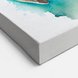 Vibrant Green Turtle Wall Art - Watercolor Marine Life Canvas Print