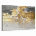 Geometric Line Art - Abstract Gold and Gray Strokes Canvas Wall Decor