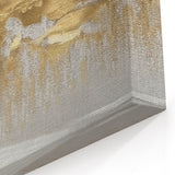 Geometric Line Art - Abstract Gold and Gray Strokes Canvas Wall Decor