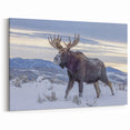 Majestic Moose in Winter - Scenic Wildlife Canvas & Framed Art Print