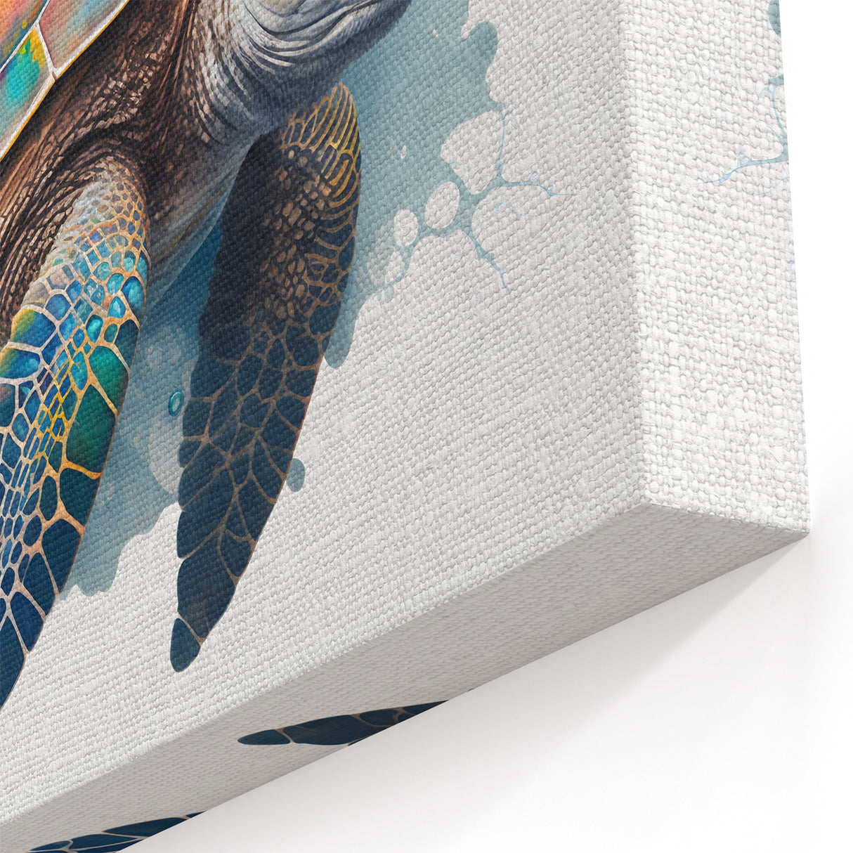 Explosive Color Turtle Wall Art - Dynamic Marine Life Canvas Print