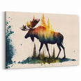 Abstract Moose Art - Colorful Wildlife Canvas & Framed Art Prints