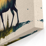 Abstract Moose Art - Colorful Wildlife Canvas & Framed Art Prints