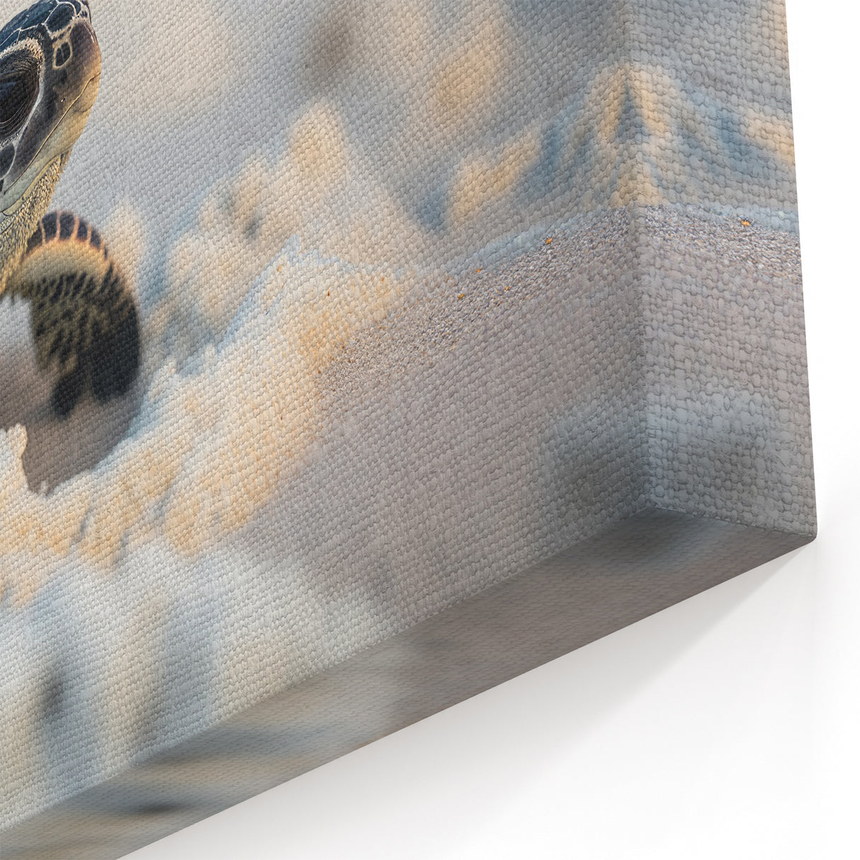 Serene Baby Turtle Wall Art - Sunset Beach Canvas for Coastal Decor