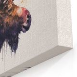 Colorful Moose Portrait - Abstract Wildlife Canvas & Framed Art Print