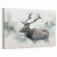 Mystical Elk in Misty Forest - Elegant Wildlife Canvas & Art Prints