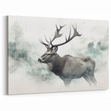 Mystical Elk in Misty Forest - Elegant Wildlife Canvas & Art Prints