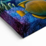 Vibrant Coral Reef Turtle Wall Art - Marine Life Canvas for Ocean Lovers