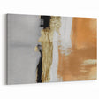 Abstract Line Art - Modern Gold and Beige Strokes Canvas Wall Decor