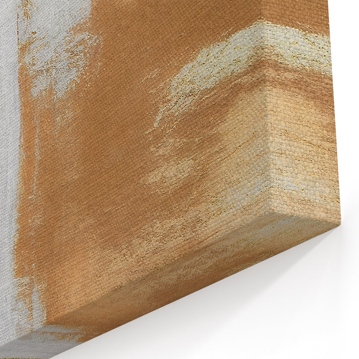 Abstract Line Art - Modern Gold and Beige Strokes Canvas Wall Decor