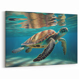 Tranquil Turtle Wall Art - Serene Underwater Canvas for Ocean Decor