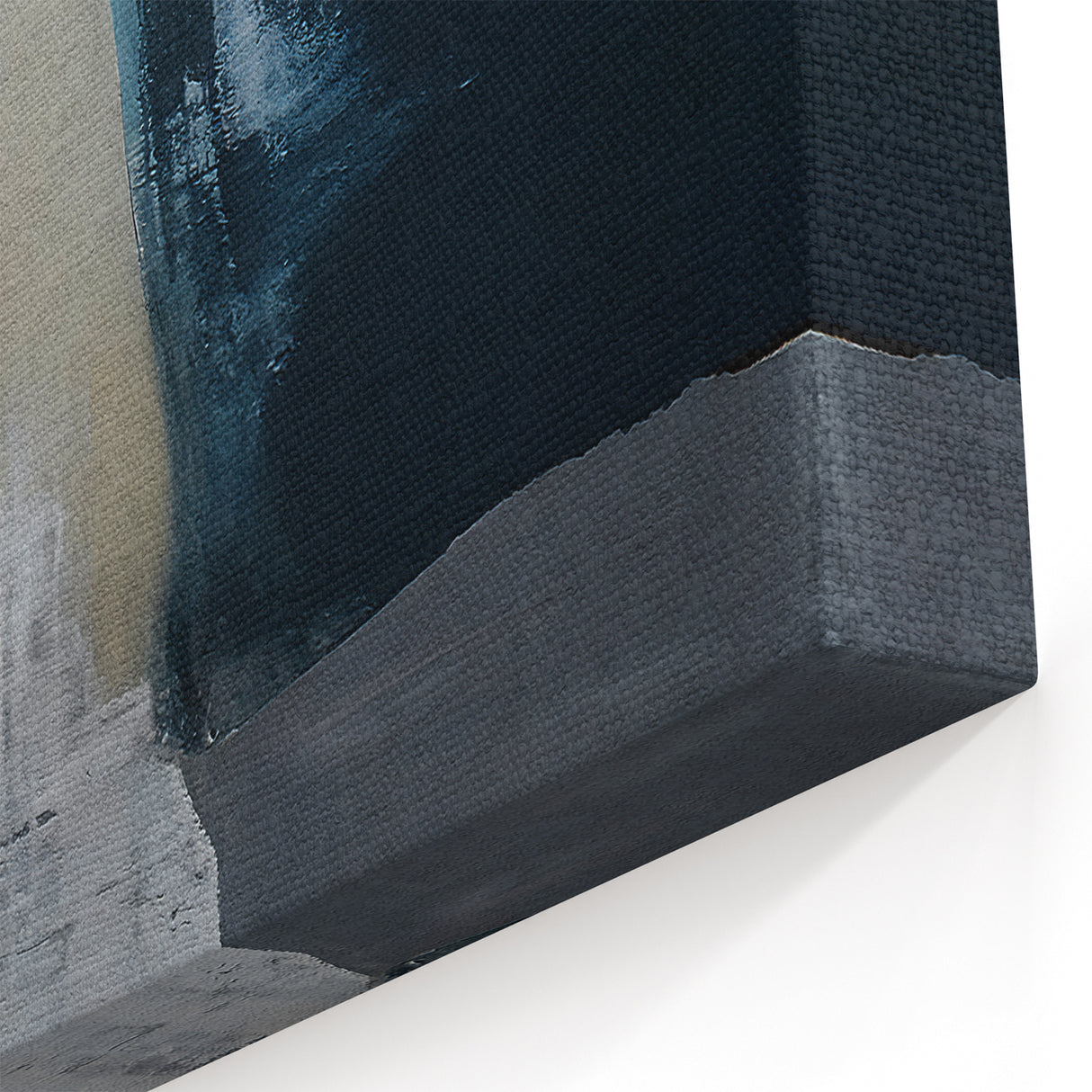 Contemporary Line Art - Abstract Navy and Beige Strokes Canvas Print