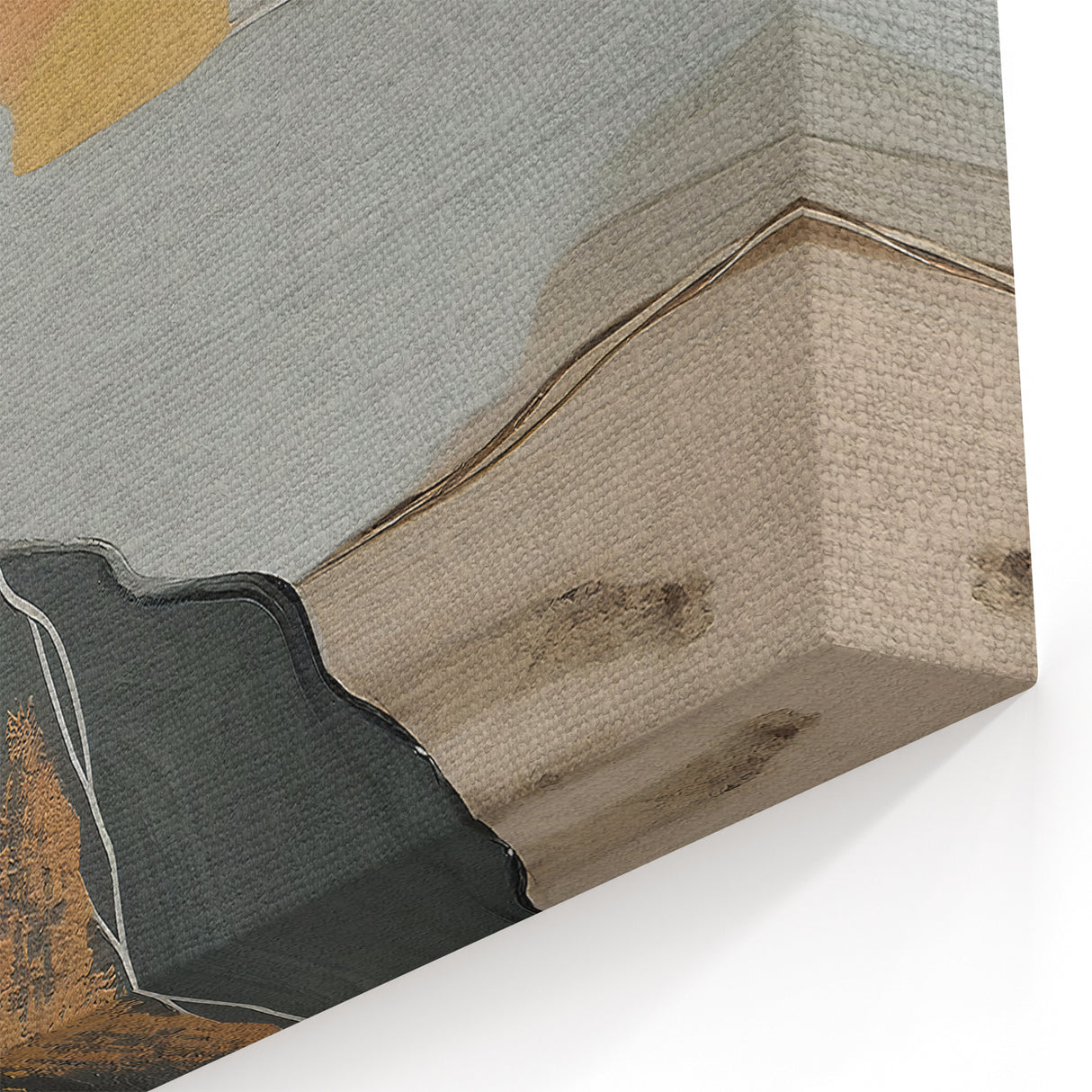 Artistic Line Designs - Abstract Earthy Tones and Beige Canvas Print