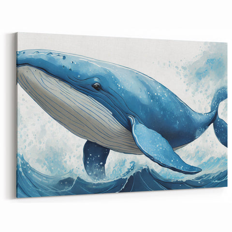 Majestic Whale Wall Art - Ocean Breeze Canvas Print - Marine Life Decor