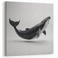 Sleek Whale Wall Art - Black & Silver Canvas Print - Modern Ocean Decor