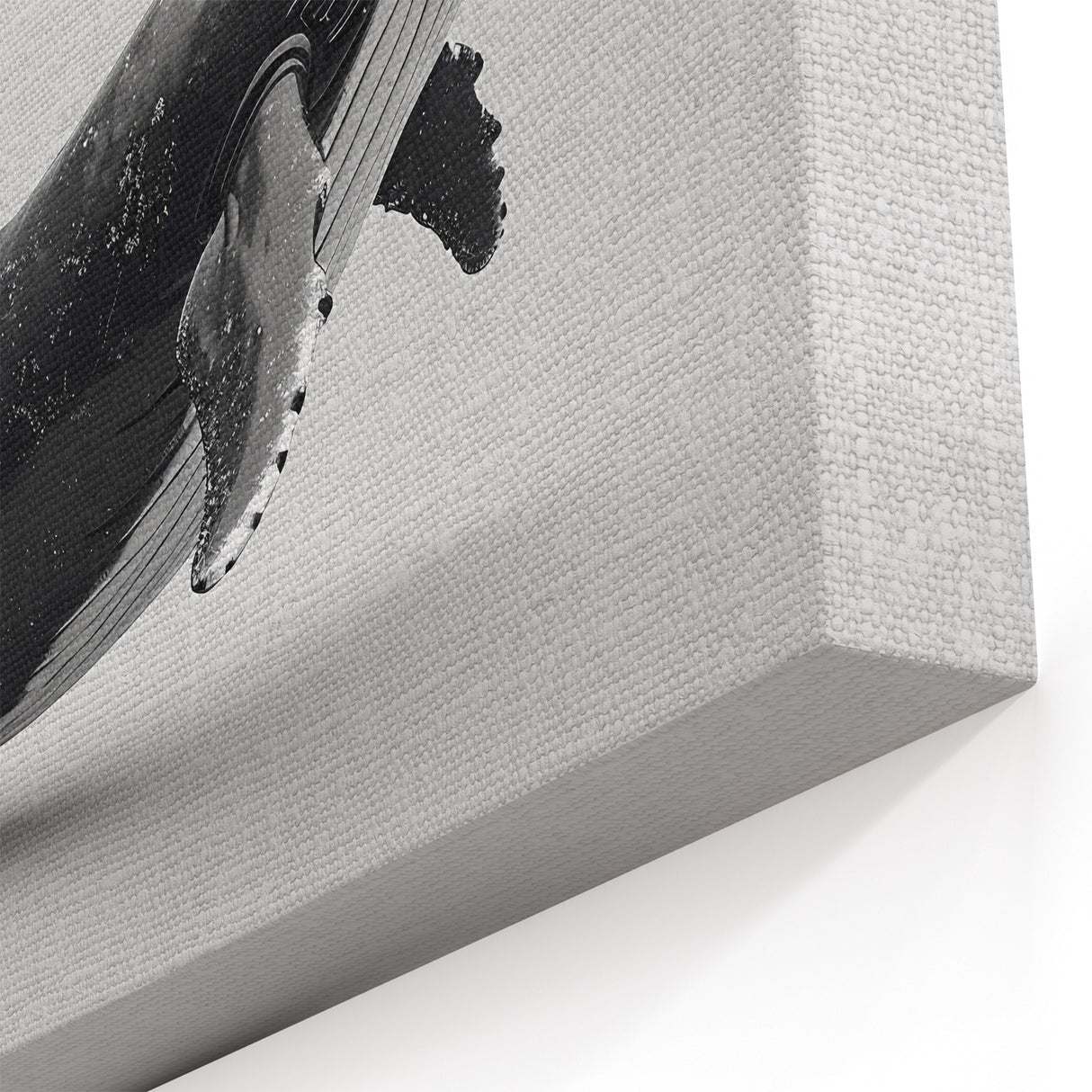 Sleek Whale Wall Art - Black & Silver Canvas Print - Modern Ocean Decor