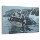 Close-Up Whale Wall Art - Icy Waters Canvas Print - Marine Life Decor