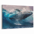 Epic Whale Wall Art - Ocean Wave Canvas Print - Marine Life Decor