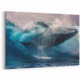 Epic Whale Wall Art - Ocean Wave Canvas Print - Marine Life Decor