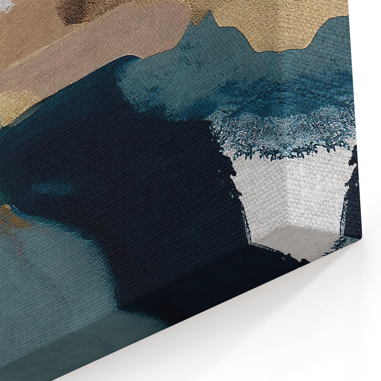 Geometric Strokes and Lines Abstract Art | Elegant Earth Tones Canvas