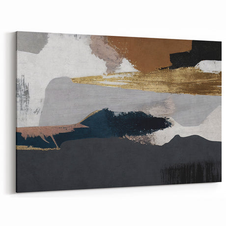 Abstract Strokes and Lines Art | Rustic Warmth Geometric Canvas