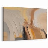Warm Neutral Abstract Strokes - Contemporary Line Art on Canvas