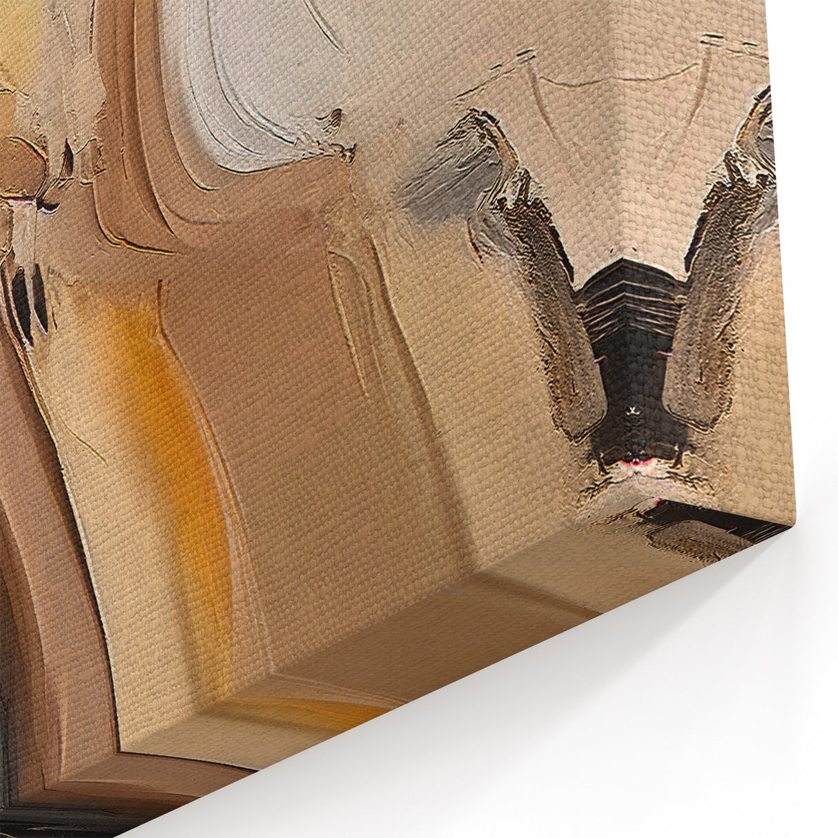 Warm Neutral Abstract Strokes - Contemporary Line Art on Canvas