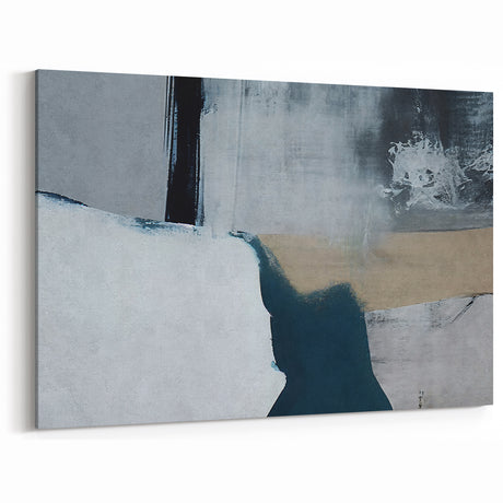 Minimalist Strokes and Lines Abstract Art | Coastal Retreat Canvas