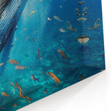 Vibrant Whale Wall Art - Underwater Ocean Canvas Print - Marine Decor