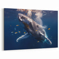 Serene Whale Wall Art - Deep Ocean Canvas Print - Marine Life Decor