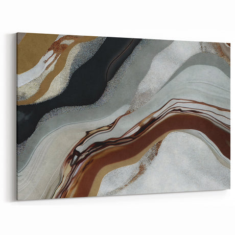 Abstract Strokes and Lines Art | Retro Vibes Geometric Earth Tones Canvas