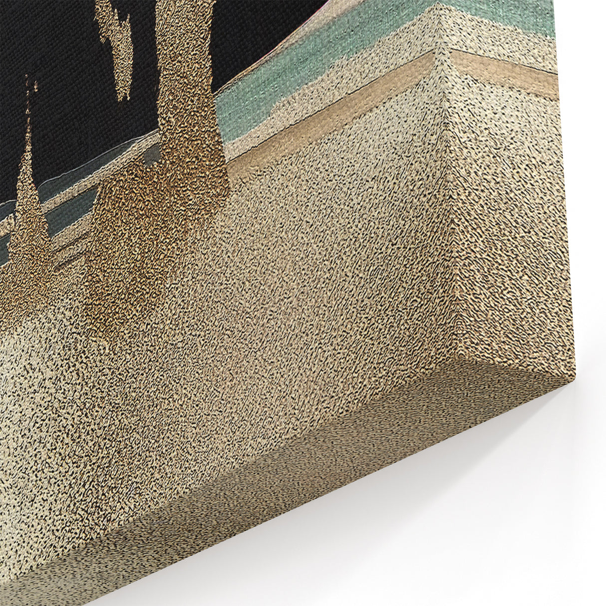 Modern Green and Gold Abstract Line Art - Elegant Strokes Canvas Print