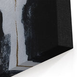 Minimalist Strokes and Lines Art | Modern Monochrome Gold Accent Canvas