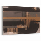 Geometric Strokes and Lines Art | Urban Chic Metallic Bronze Canvas