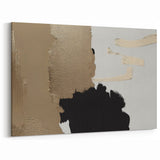 Modern Strokes Wall Art - Abstract Black and Gold Canvas Print