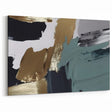 Modern Strokes and Lines Abstract Art | Urban Chic Gold and Teal Canvas