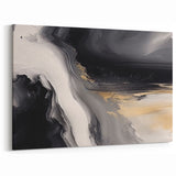 Black and White Abstract Line Art – Modern Strokes Canvas Wall Decor