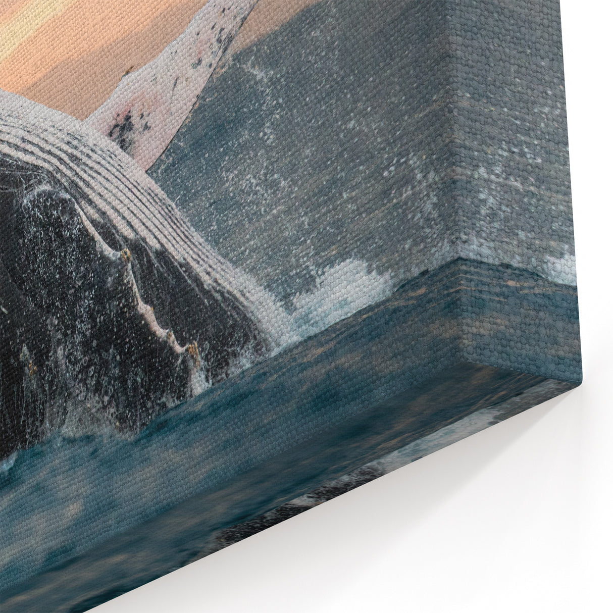 Breaching Whale at Sunset Wall Art - Ocean Canvas & Framed Print