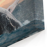 Breaching Whale at Sunset Wall Art - Ocean Canvas & Framed Print