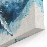 Watercolor Whale Art - Ocean Blue Decor - Canvas & Framed Print