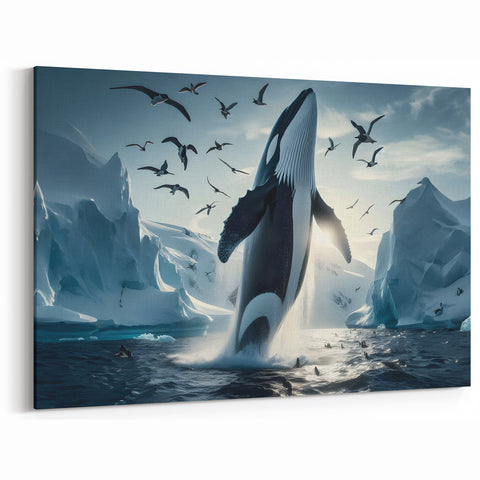 Majestic Orca Whale Art - Arctic Ocean Decor - Canvas & Framed Print