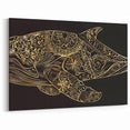 Golden Floral Whale Art - Elegant Ocean Decor - Canvas & Framed Print