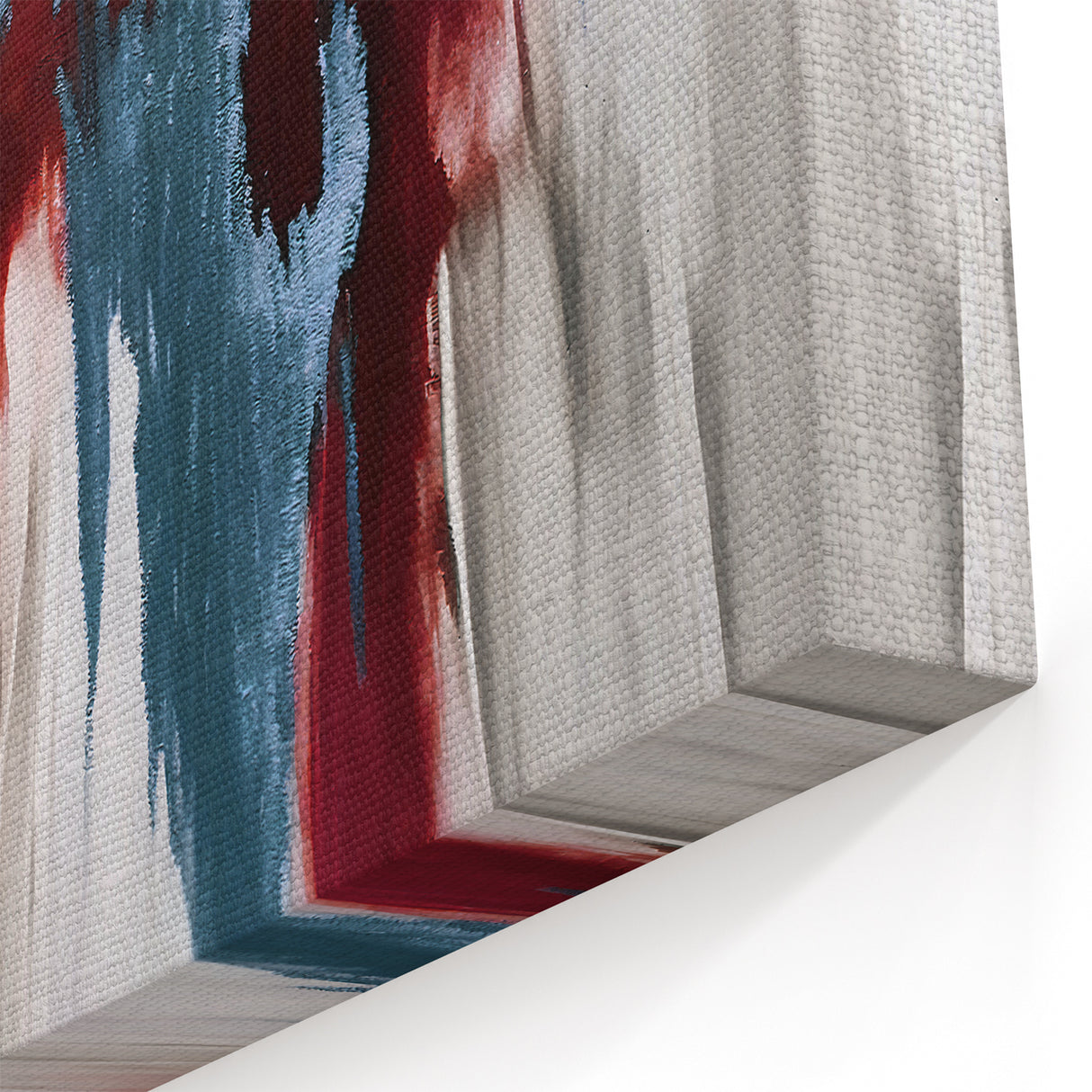 Vibrant Abstract Line Art – Burgundy and Blue Strokes Canvas Wall Decor