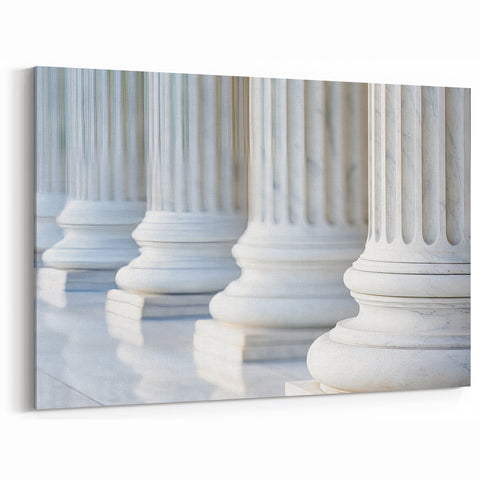 Sleek Marble Columns Wall Art - Classical Canvas & Framed Print
