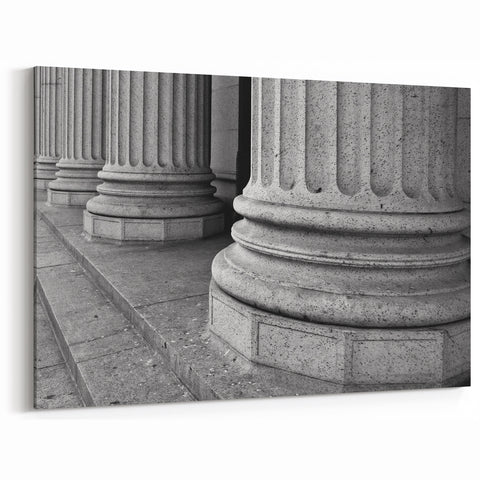 Architectural Columns Wall Art - Black & White Classic Canvas Print