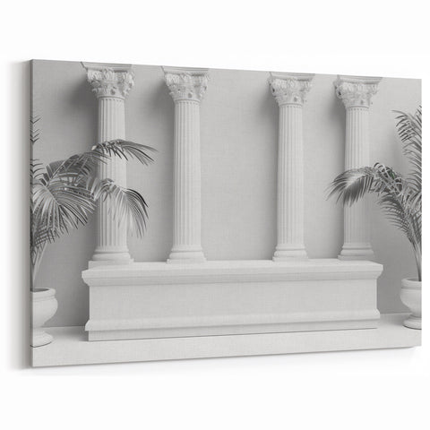 Modern Monochrome Columns Art - Minimalist Architectural Canvas Print