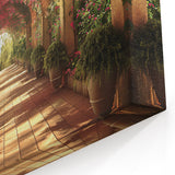 Blooming Garden Archway Wall Art - Floral Pathway Canvas Print