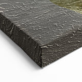 Textured Abstract Line Art Canvas – Earthy and Metallic Leaf Design